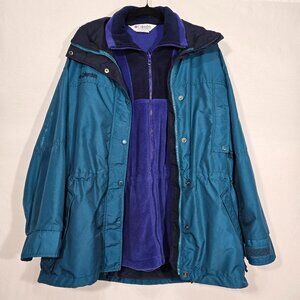 Vintage COLUMBIA 90's Y2K Teal Purple 3-in-1 Bugaboo Winter Jacket Women's M.